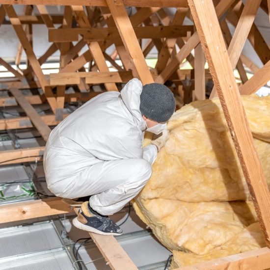 Thermal,Insulation,Of,Roof,Spaces,With,Glass,Wool